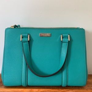 Kate Spade Turquoise Tote Bag With Crossbody Strap